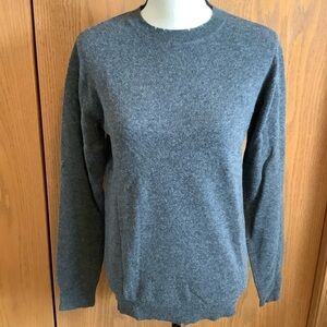 NWT T by Alexander Wang Distressed Merino Blend Knit Grey Sweater Sz-XS